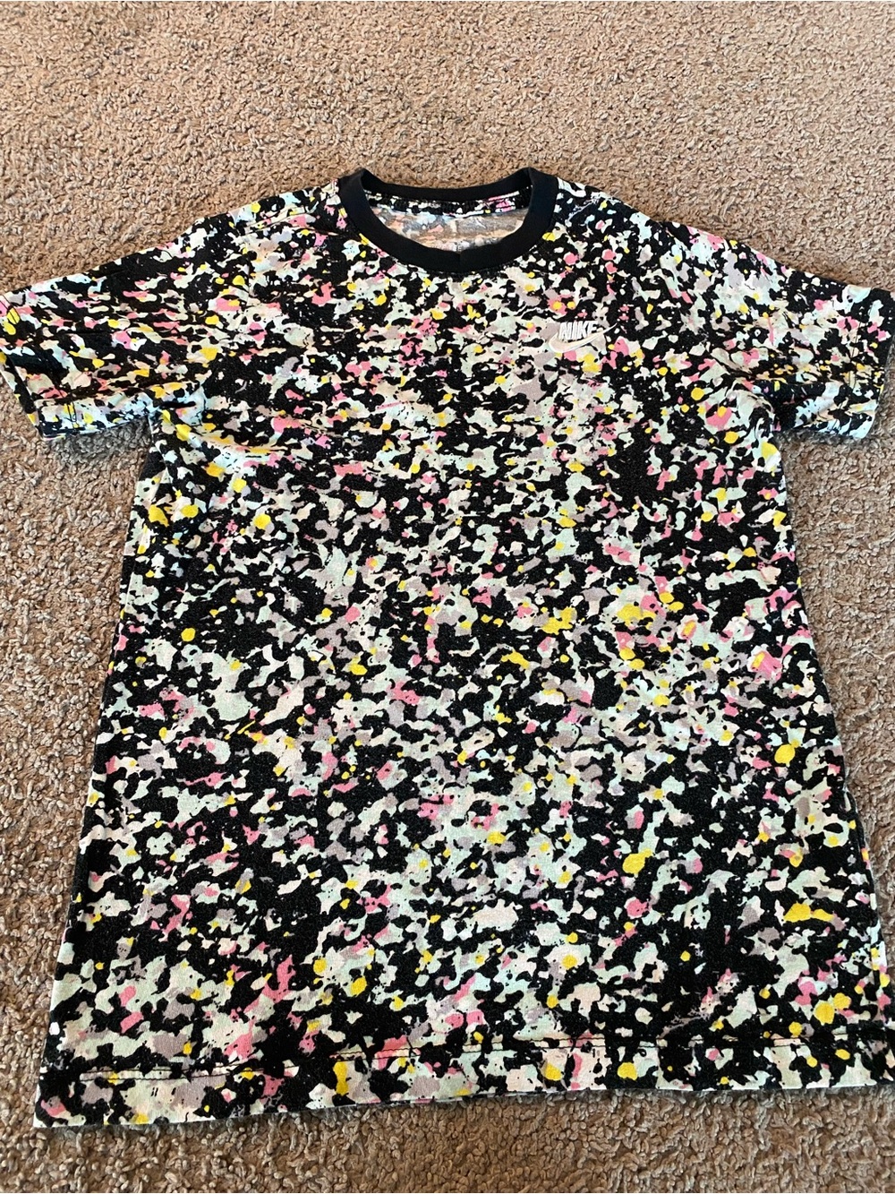 Nike Girls Black Splatter Print T-Shirt
